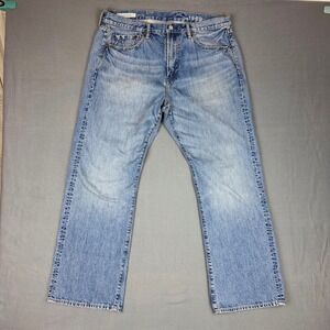 Gap 1969 Loose Fit Mens Jeans 36x32 Light Wash Blue 100% Cotton Denim Skater
